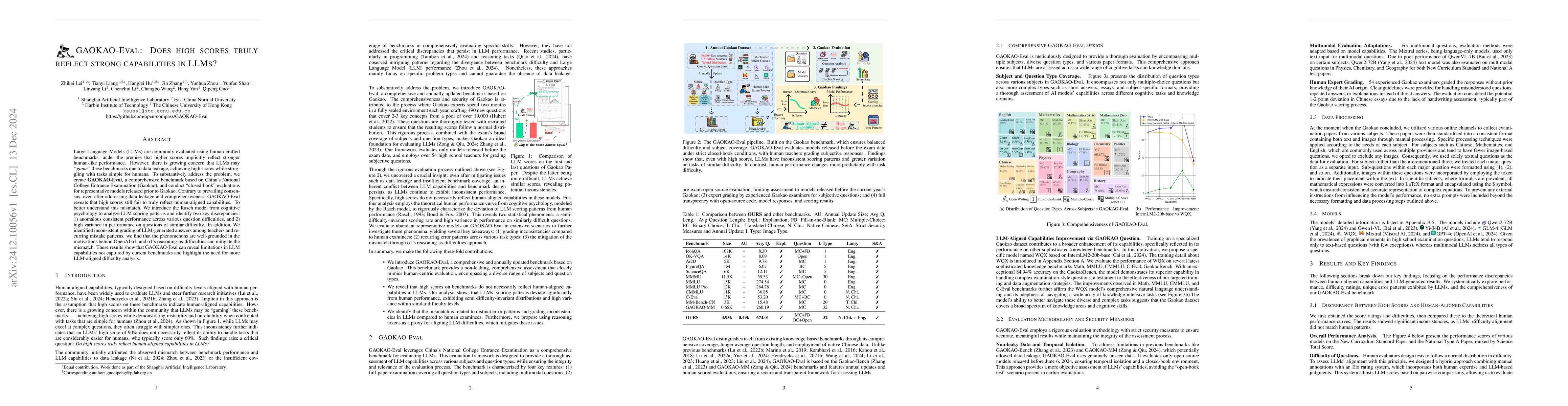 Thumbnail for GAOKAO-Eval: Does high scores truly reflect strong capabilities in LLMs?