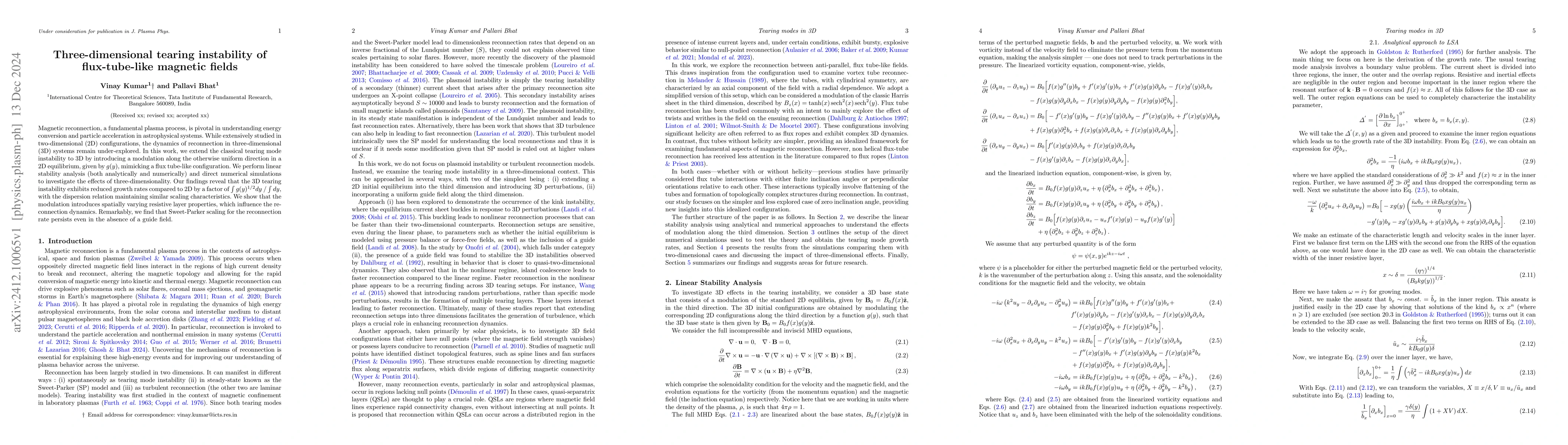 Thumbnail for Three-dimensional tearing instability of flux-tube-like magnetic fields