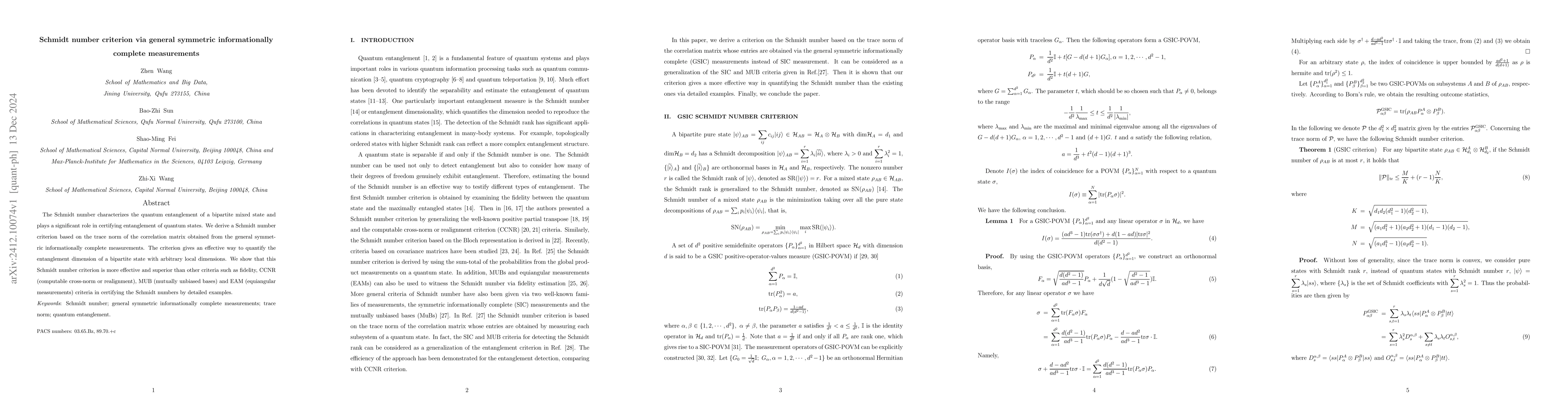 Thumbnail for Schmidt number criterion via general symmetric informationally complete
  measurements
