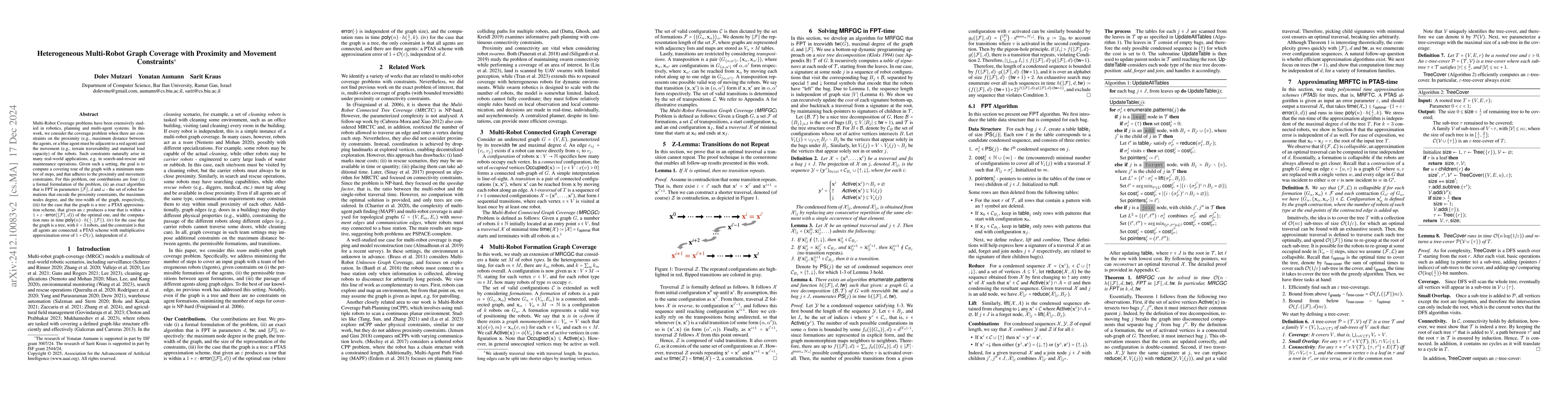 Thumbnail for Heterogeneous Multi-Robot Graph Coverage with Proximity and Movement
  Constraints