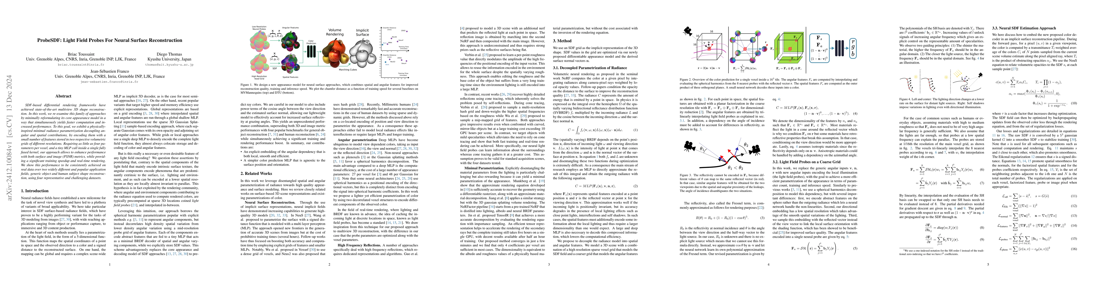 Thumbnail for ProbeSDF: Light Field Probes for Neural Surface Reconstruction