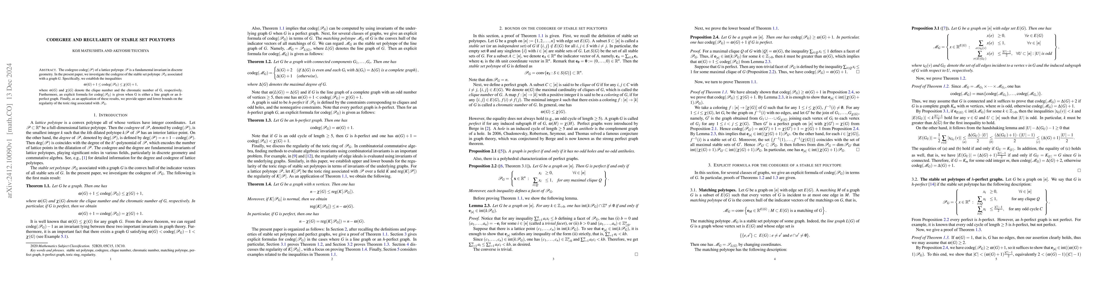 Thumbnail for Codegree and regularity of stable set polytopes