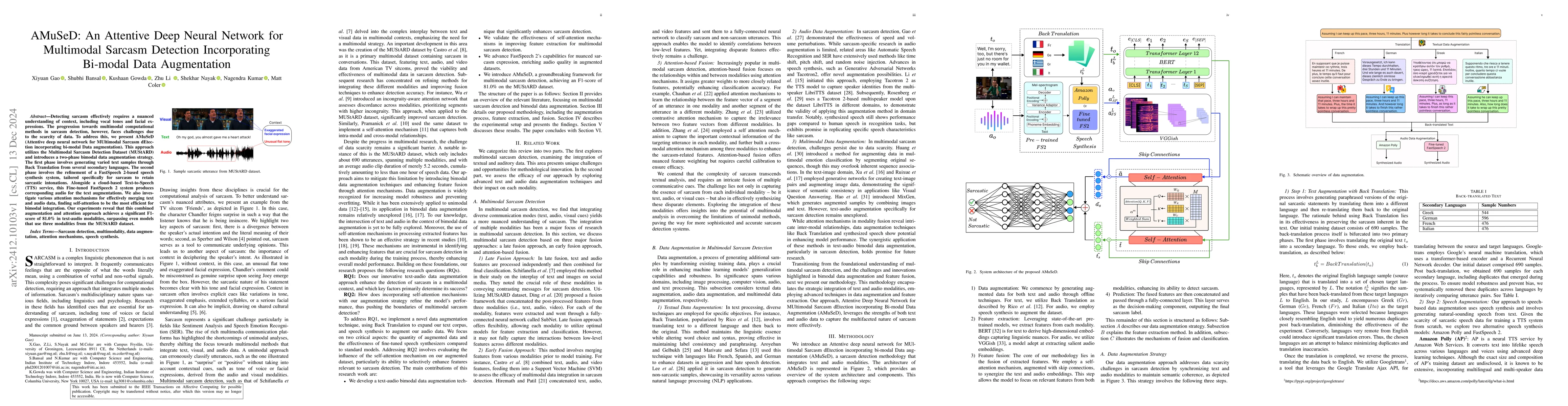 Thumbnail for AMuSeD: An Attentive Deep Neural Network for Multimodal Sarcasm
  Detection Incorporating Bi-modal Data Augmentation