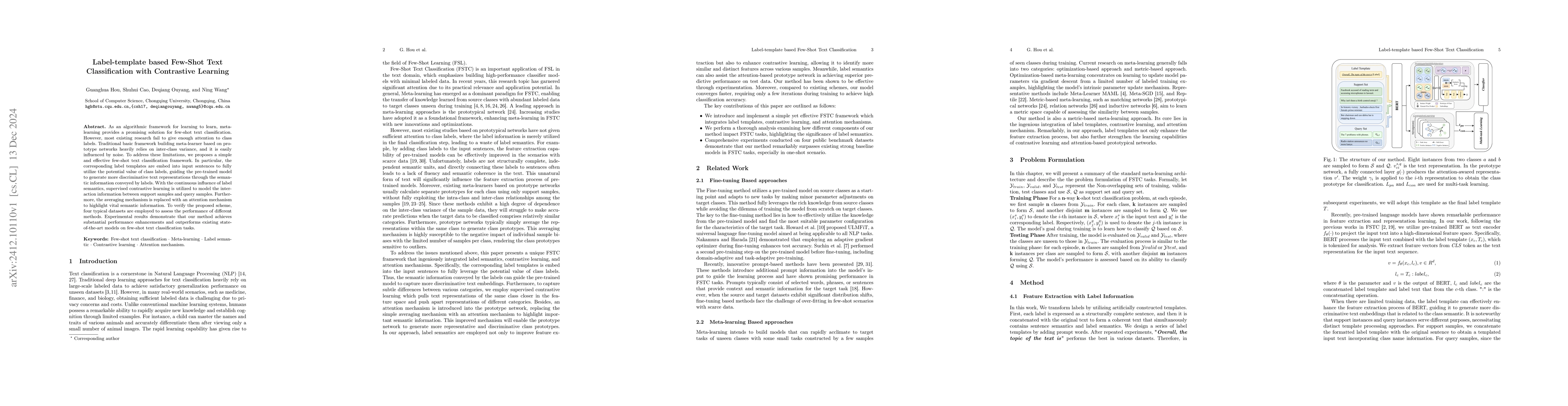 Thumbnail for Label-template based Few-Shot Text Classification with Contrastive
  Learning