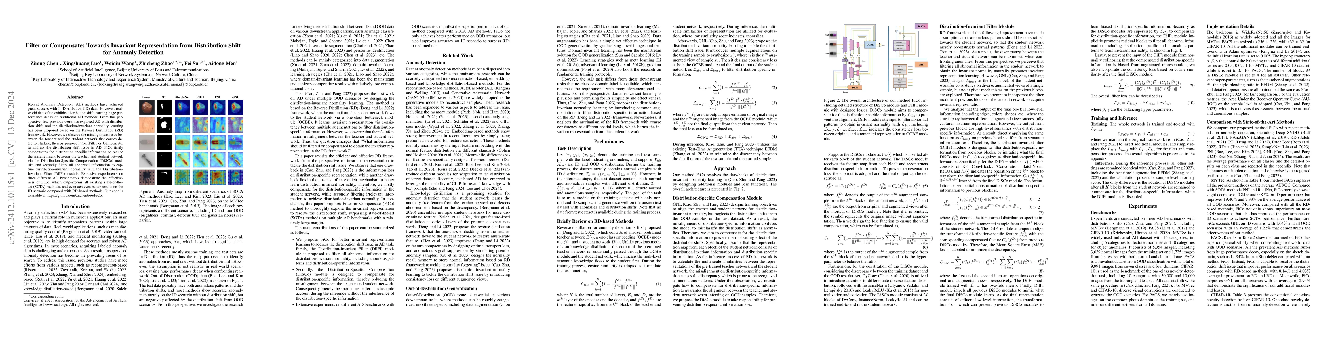 Thumbnail for Filter or Compensate: Towards Invariant Representation from Distribution
  Shift for Anomaly Detection