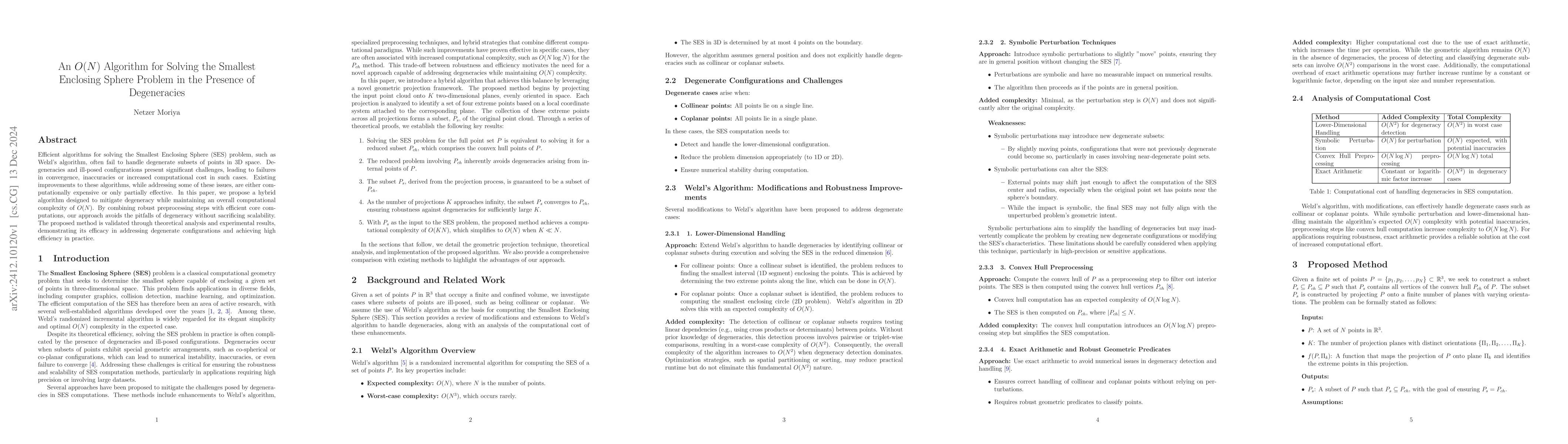 Thumbnail for An $O(N)$ Algorithm for Solving the Smallest Enclosing Sphere Problem in
  the Presence of Degeneracies