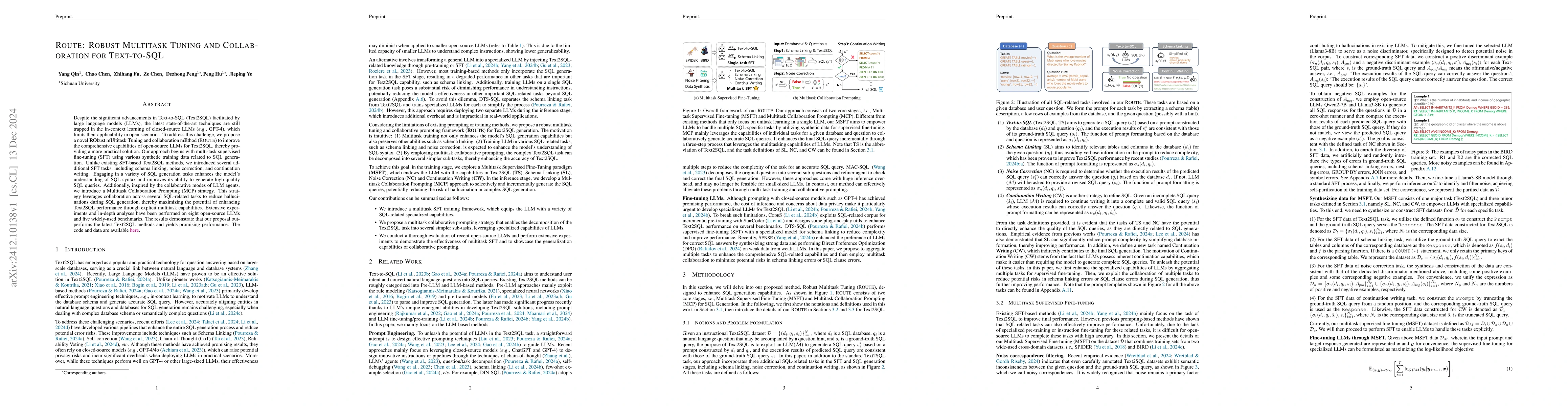 Thumbnail for ROUTE: Robust Multitask Tuning and Collaboration for Text-to-SQL