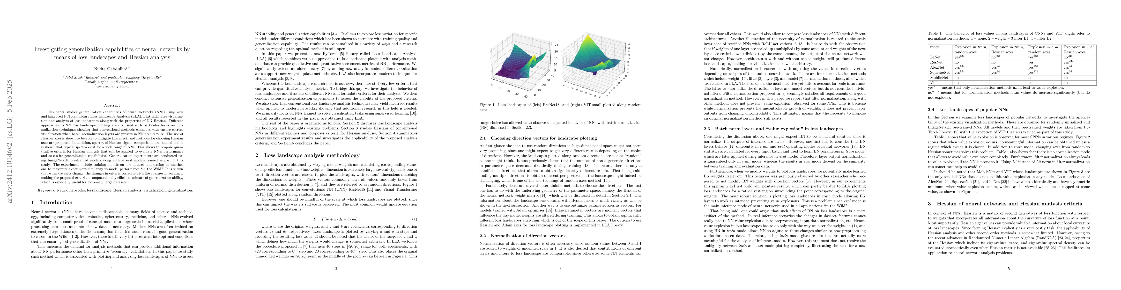 Thumbnail for Investigating generalization capabilities of neural networks by means of
  loss landscapes and Hessian analysis