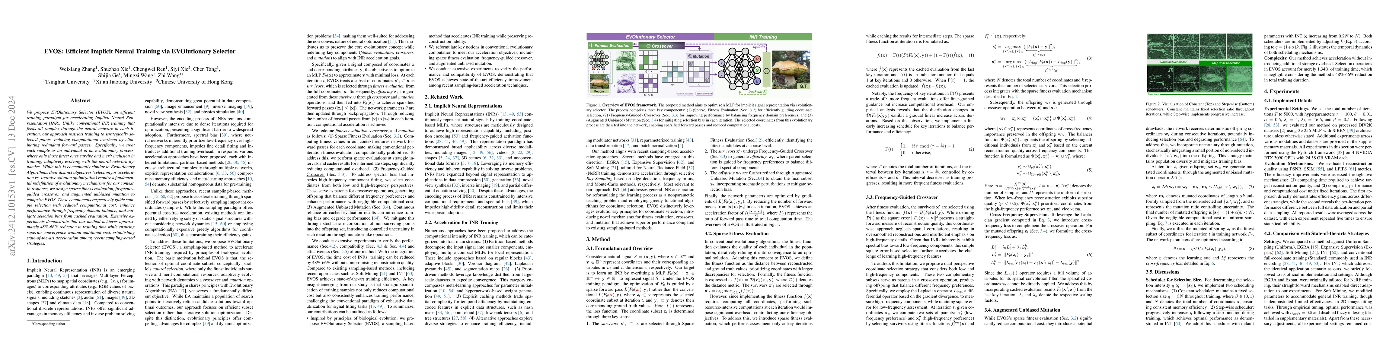 Thumbnail for EVOS: Efficient Implicit Neural Training via EVOlutionary Selector