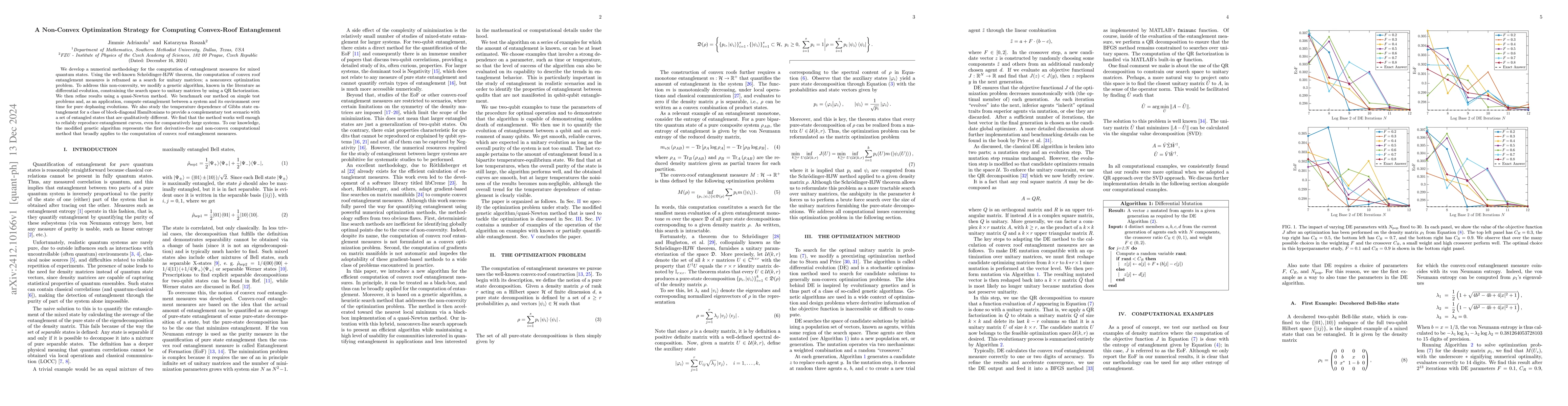 Thumbnail for A Non-Convex Optimization Strategy for Computing Convex-Roof
  Entanglement