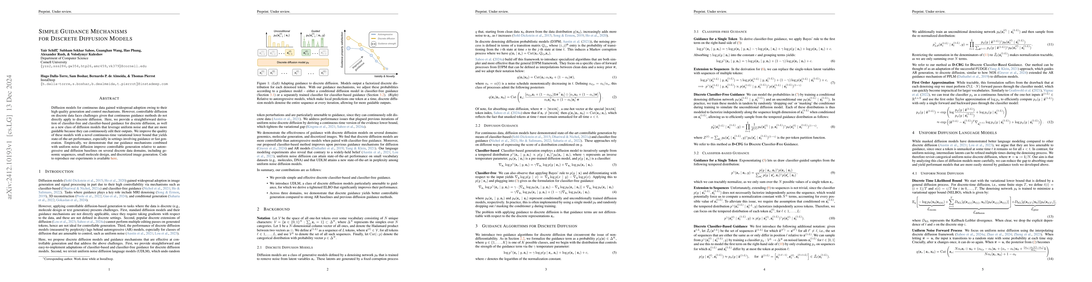 Thumbnail for Simple Guidance Mechanisms for Discrete Diffusion Models