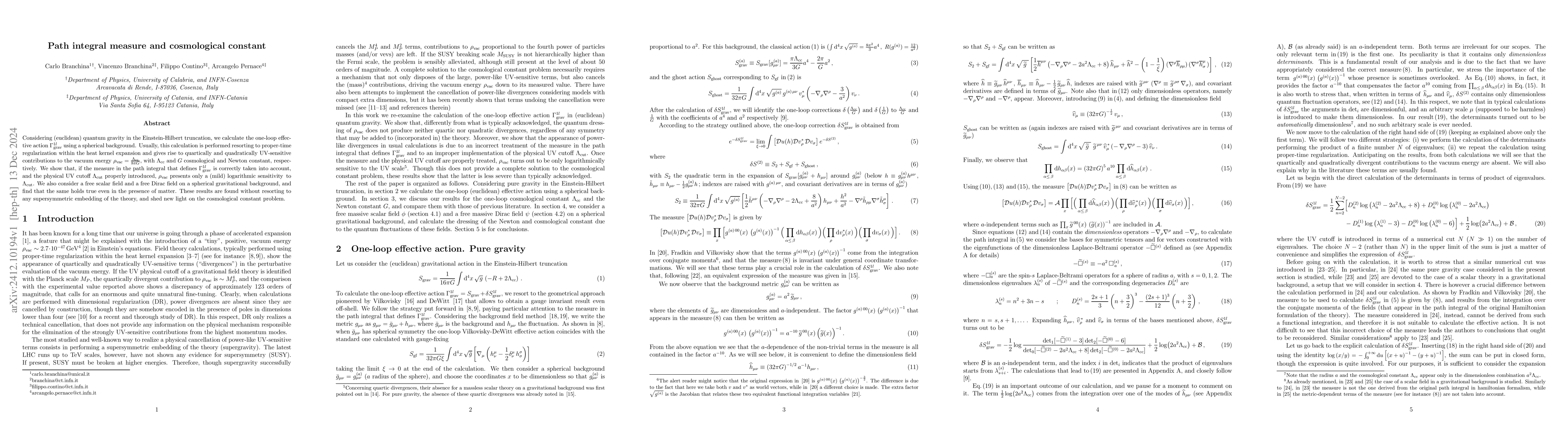Thumbnail for Path integral measure and cosmological constant