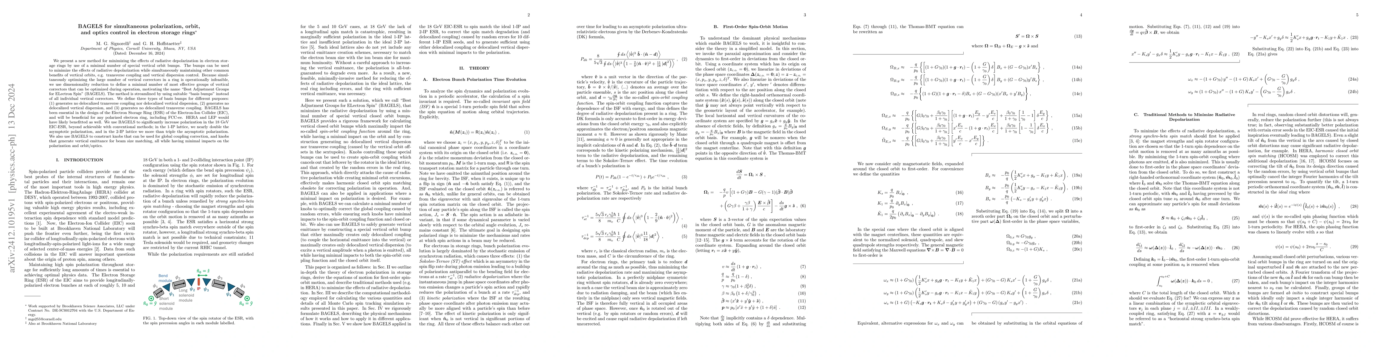 Thumbnail for BAGELS for simultaneous polarization, orbit, and optics control in
  electron storage rings
