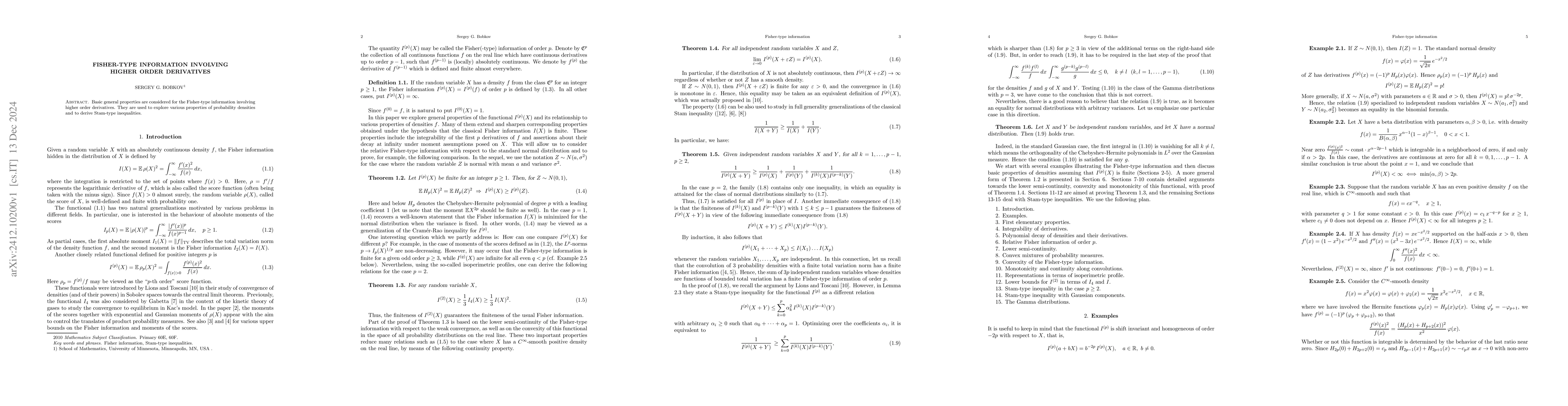 Thumbnail for Fisher-type information involving higher order derivatives