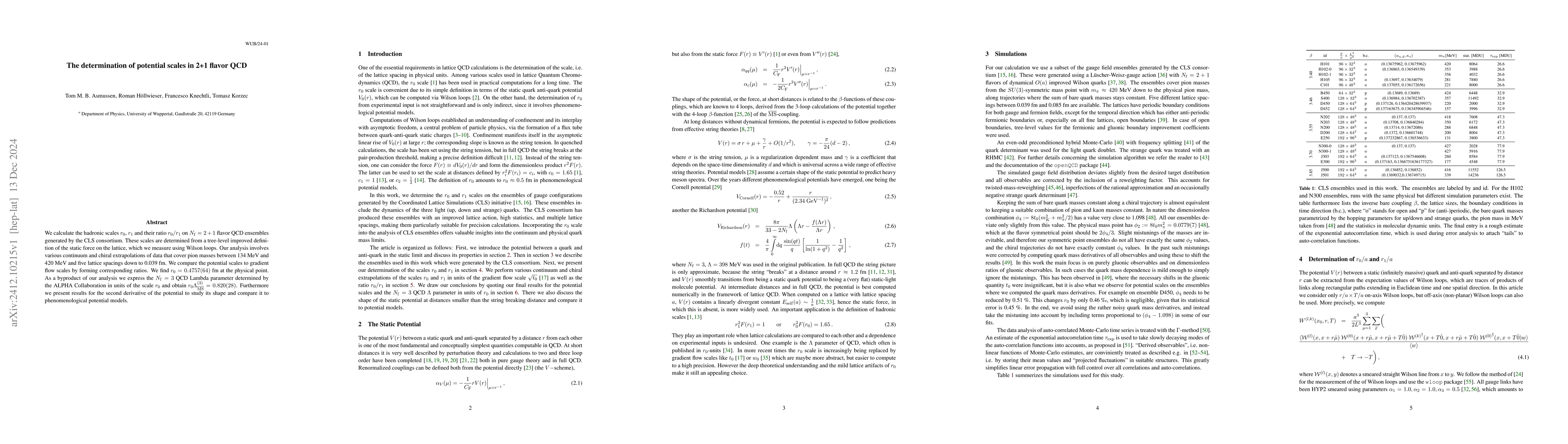 Thumbnail for The determination of potential scales in 2+1 flavor QCD