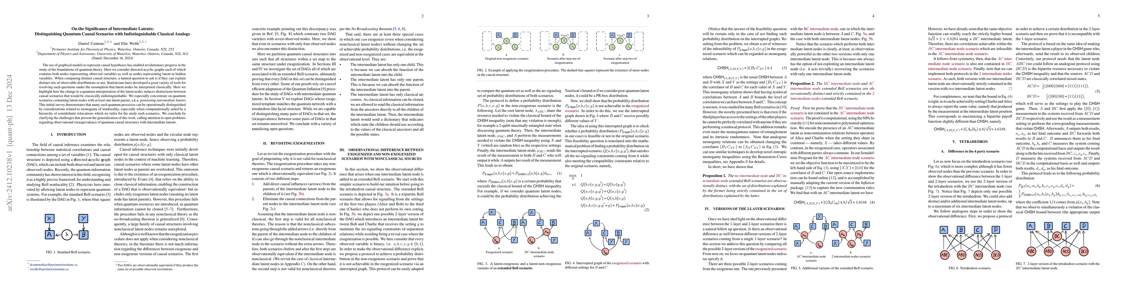 Thumbnail for On the Significance of Intermediate Latents: Distinguishing Quantum
  Causal Scenarios with Indistinguishable Classical Analogs