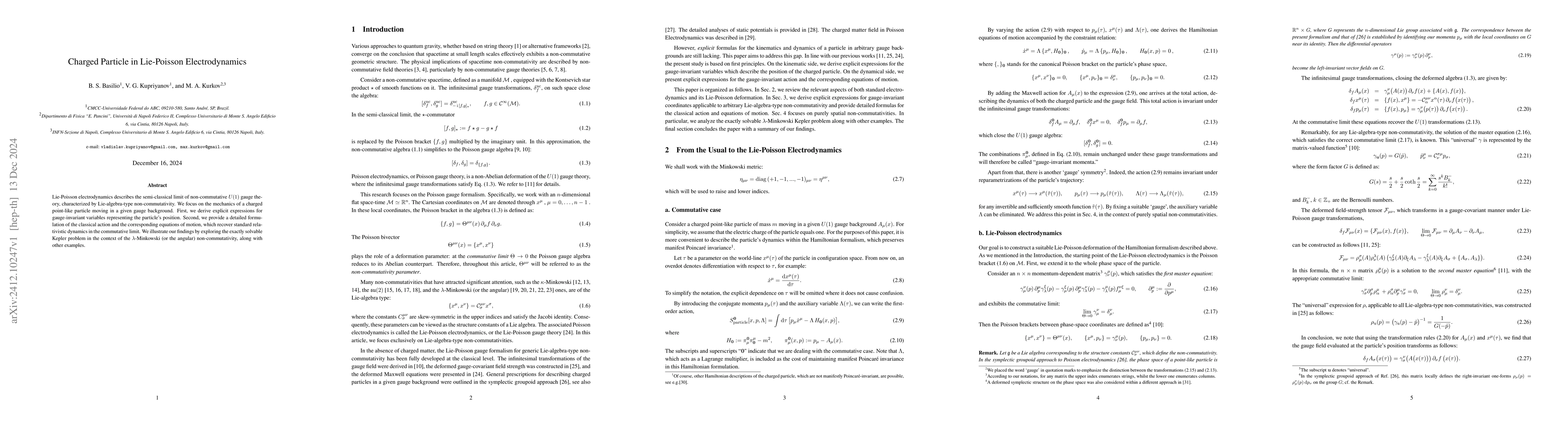 Thumbnail for Charged Particle in Lie-Poisson Electrodynamics
