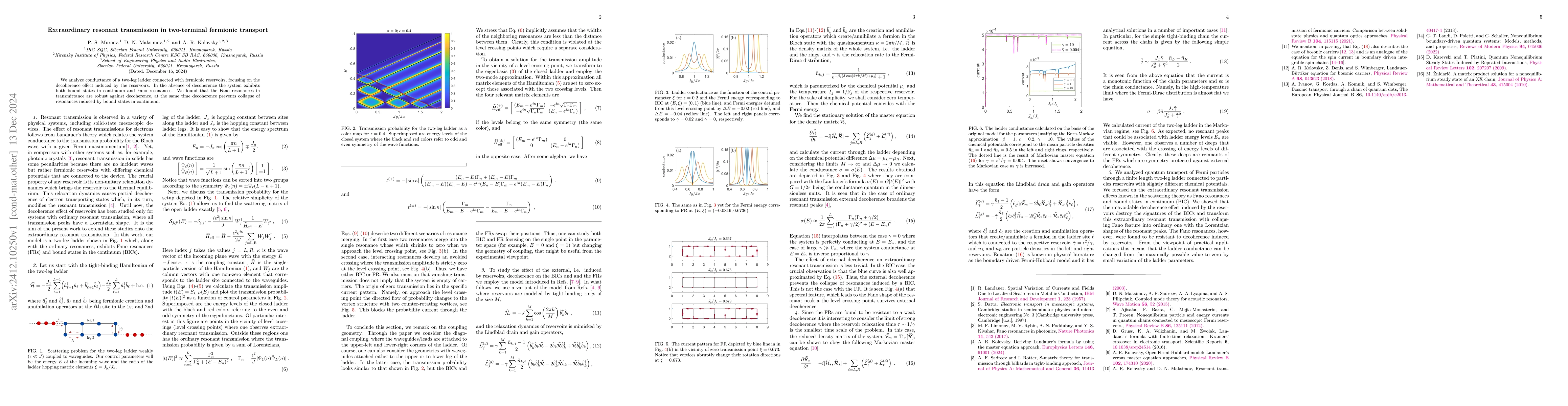 Thumbnail for Extraordinary resonant transmission in two-terminal fermionic transport