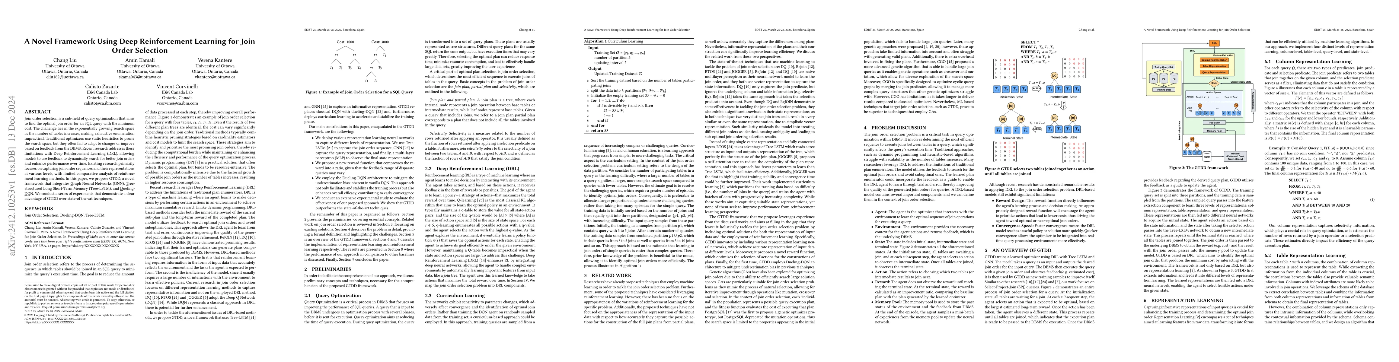 Thumbnail for A Novel Framework Using Deep Reinforcement Learning for Join Order
  Selection