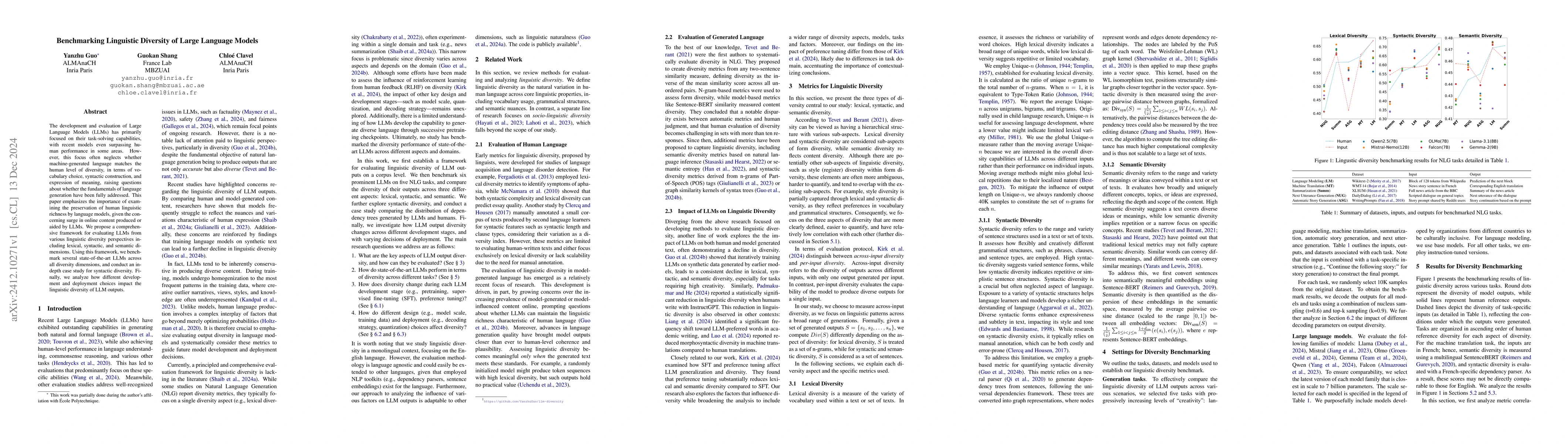 Thumbnail for Benchmarking Linguistic Diversity of Large Language Models