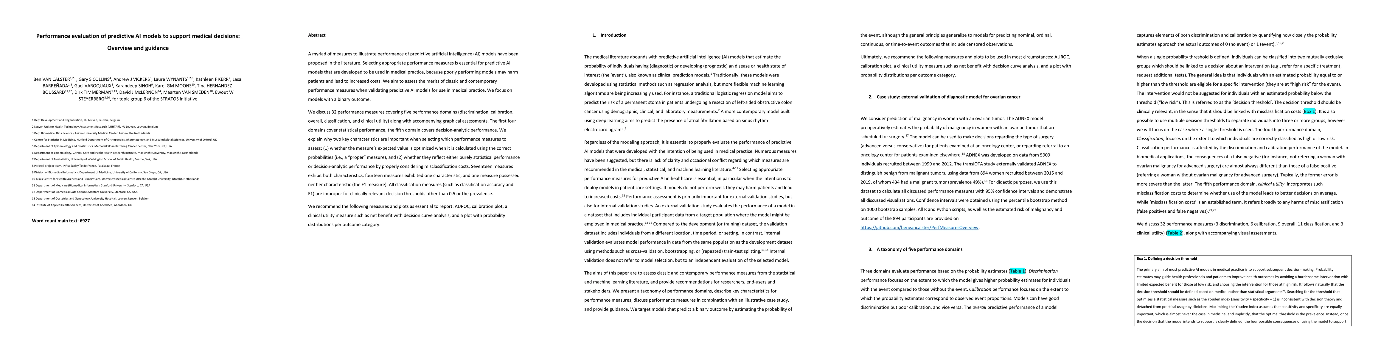 Thumbnail for Performance evaluation of predictive AI models to support medical
  decisions: Overview and guidance