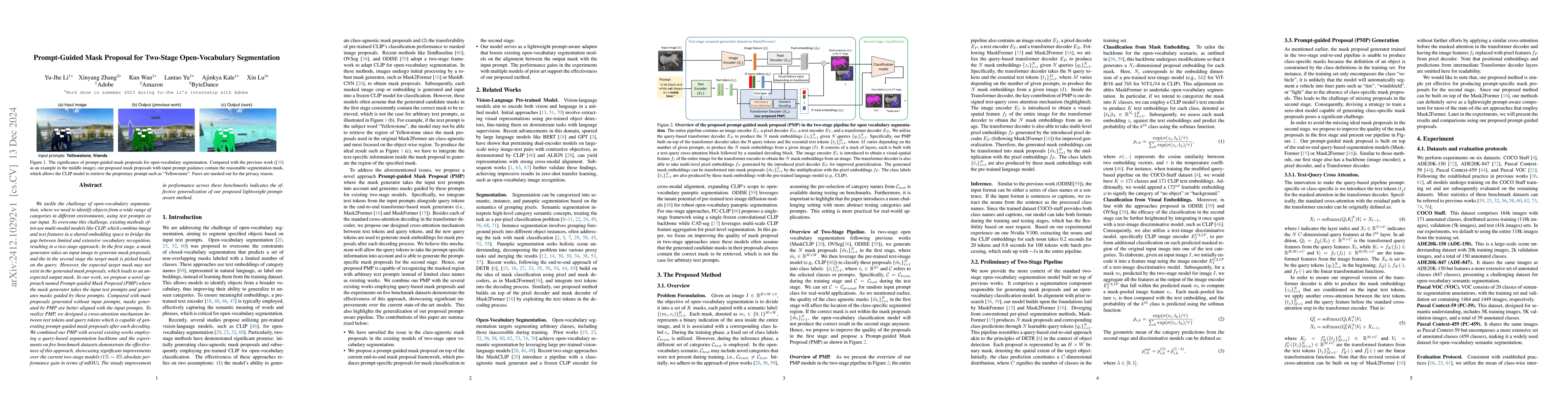 Thumbnail for Prompt-Guided Mask Proposal for Two-Stage Open-Vocabulary Segmentation