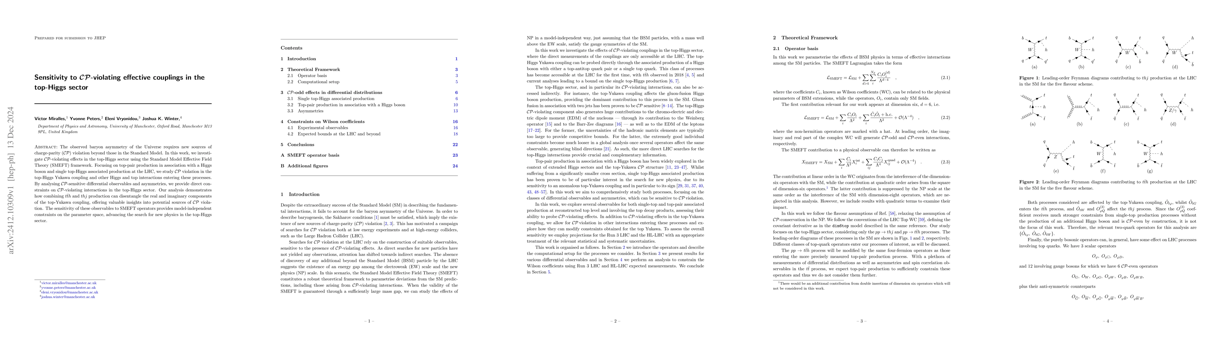 Thumbnail for Sensitivity to $\mathcal{CP}$-violating effective couplings in the
  top-Higgs sector