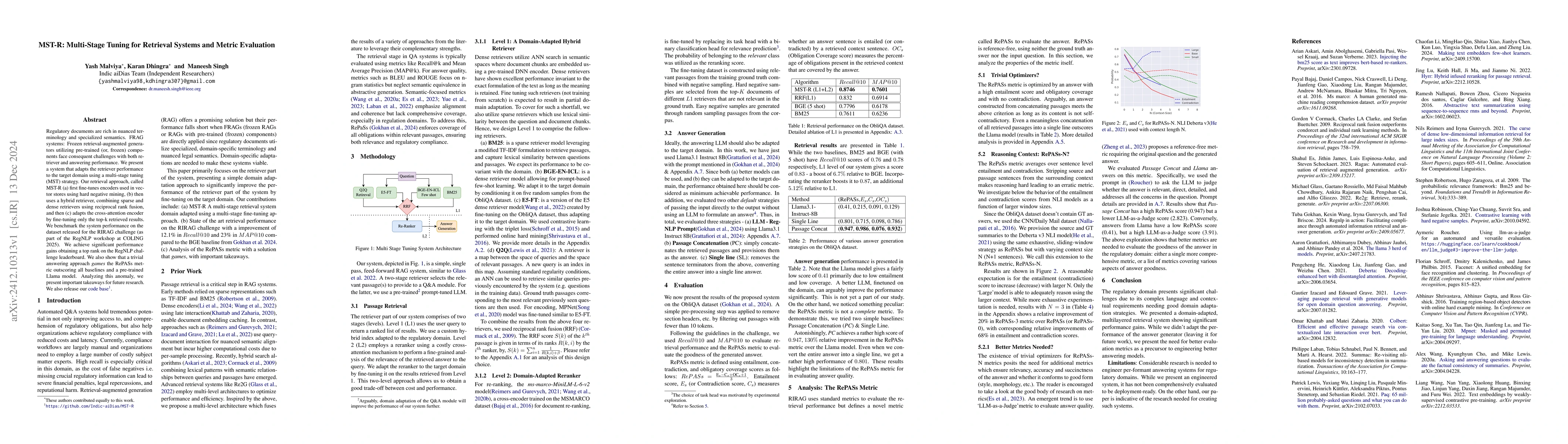 Thumbnail for MST-R: Multi-Stage Tuning for Retrieval Systems and Metric Evaluation