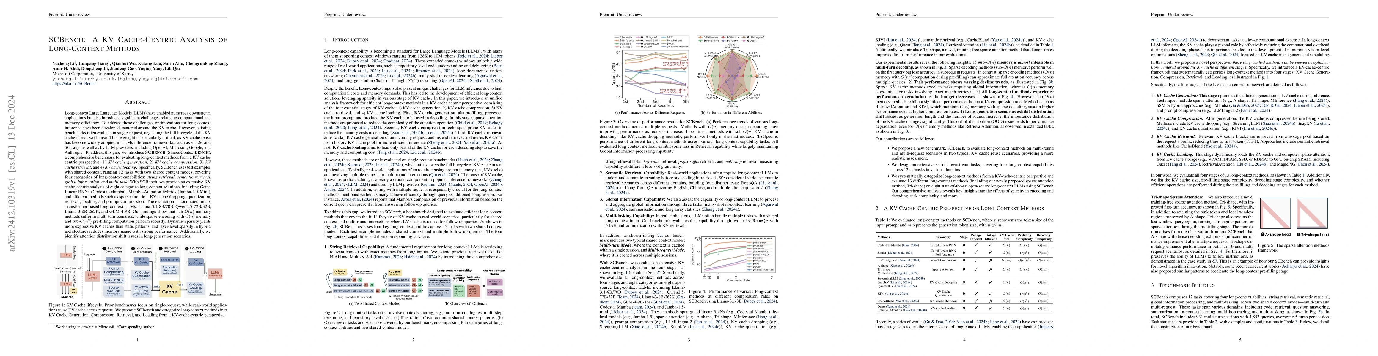 Thumbnail for SCBench: A KV Cache-Centric Analysis of Long-Context Methods
