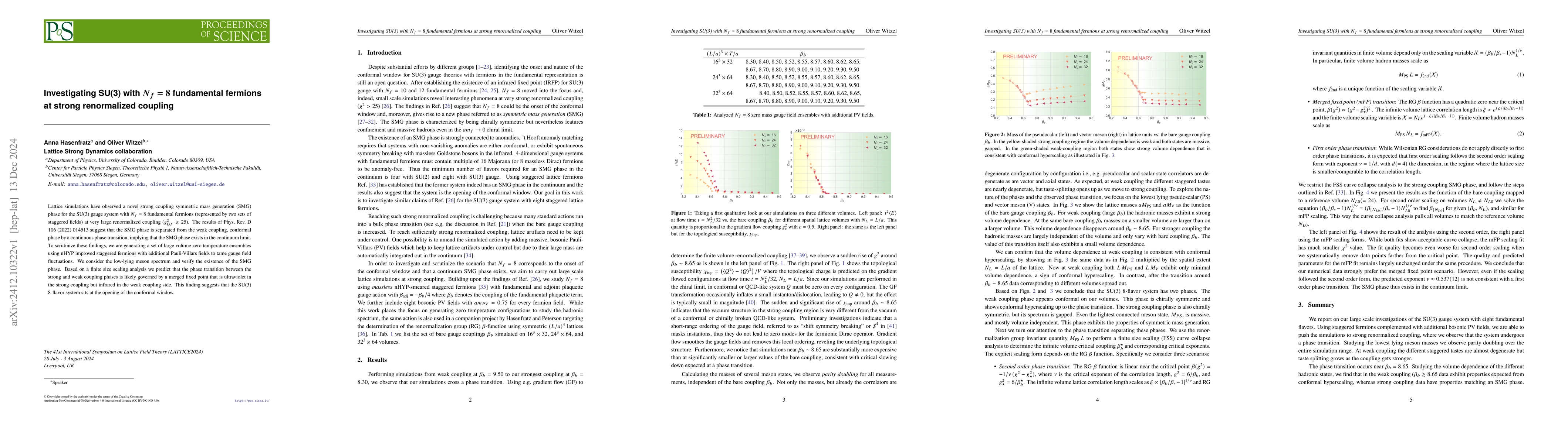 Thumbnail for Investigating SU(3) with Nf=8 fundamental fermions at strong
  renormalized coupling