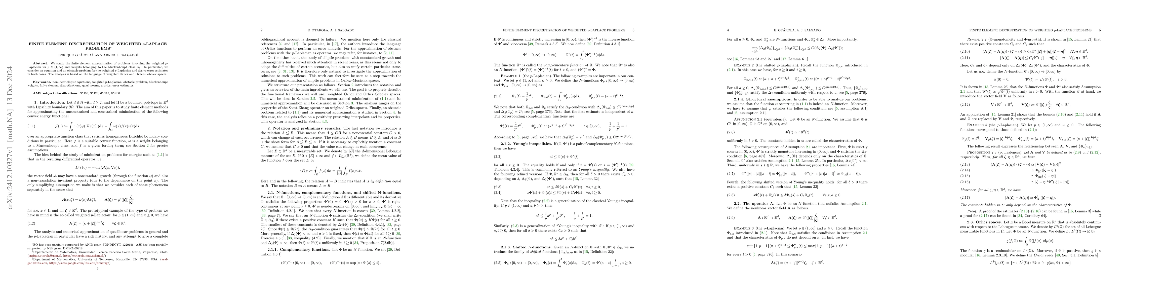Thumbnail for Finite element discretization of weighted p-Laplace problems