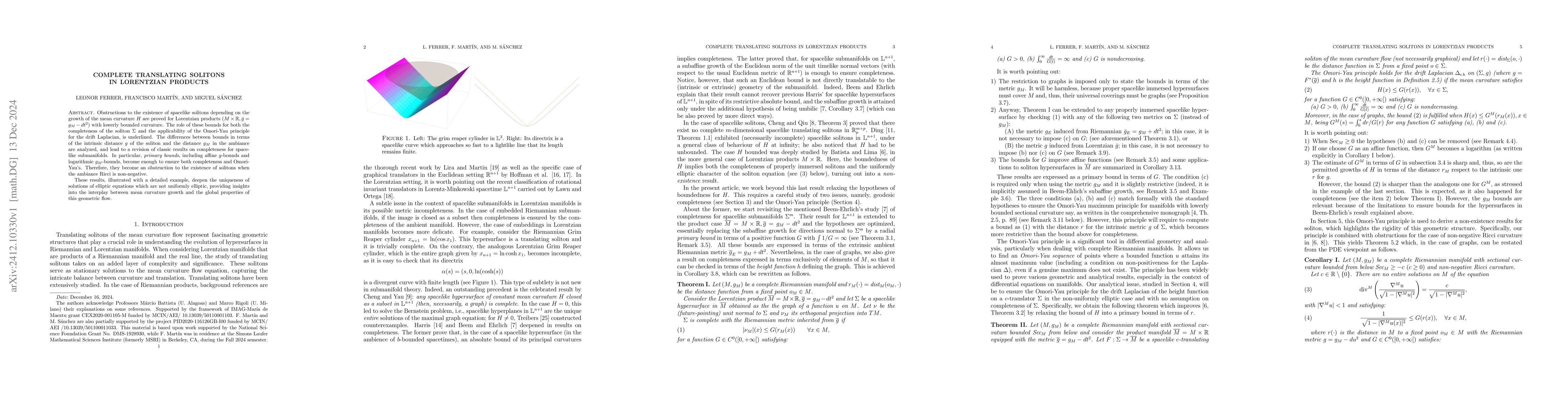 Thumbnail for Complete translating solitons in Lorentzian products