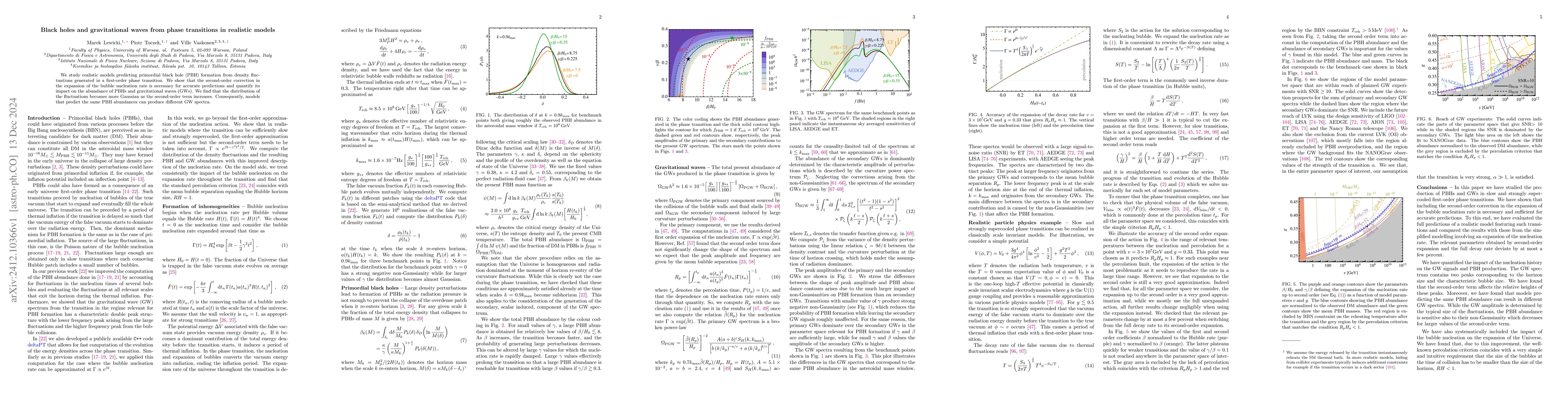 Thumbnail for Black holes and gravitational waves from phase transitions in realistic
  models