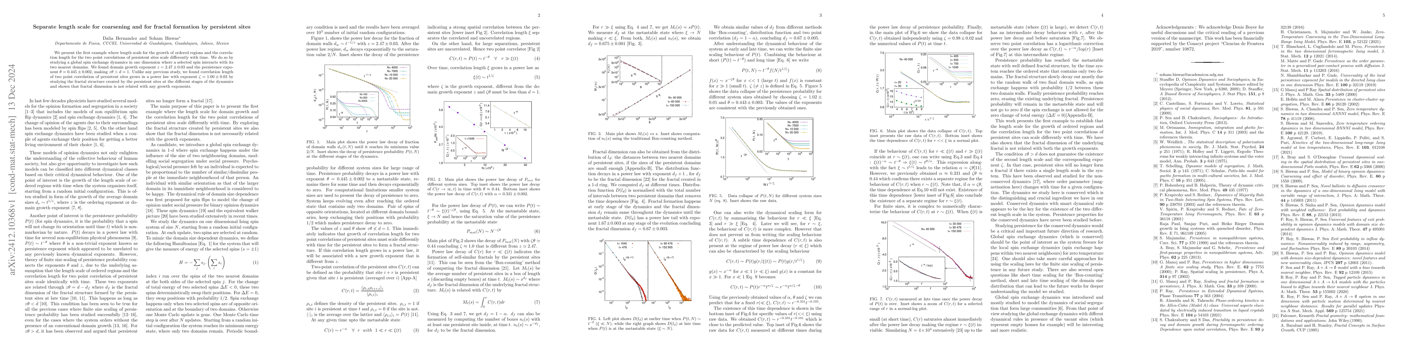 Thumbnail for Separate length scale for coarsening and for fractal formation by
  persistent sites