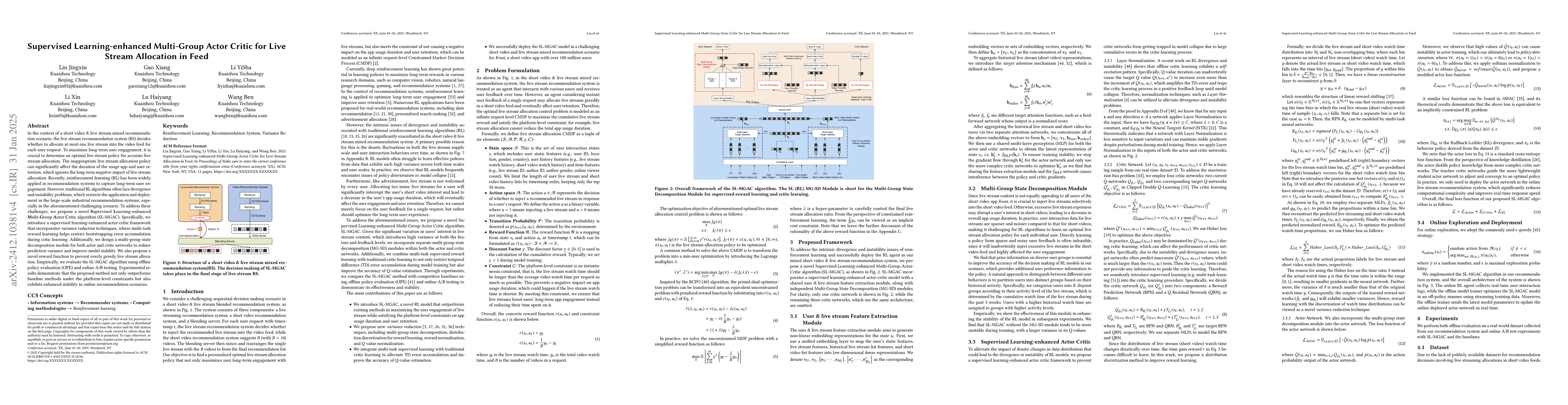 Thumbnail for Supervised Learning-enhanced Multi-Group Actor Critic for Live-stream
  Recommendation