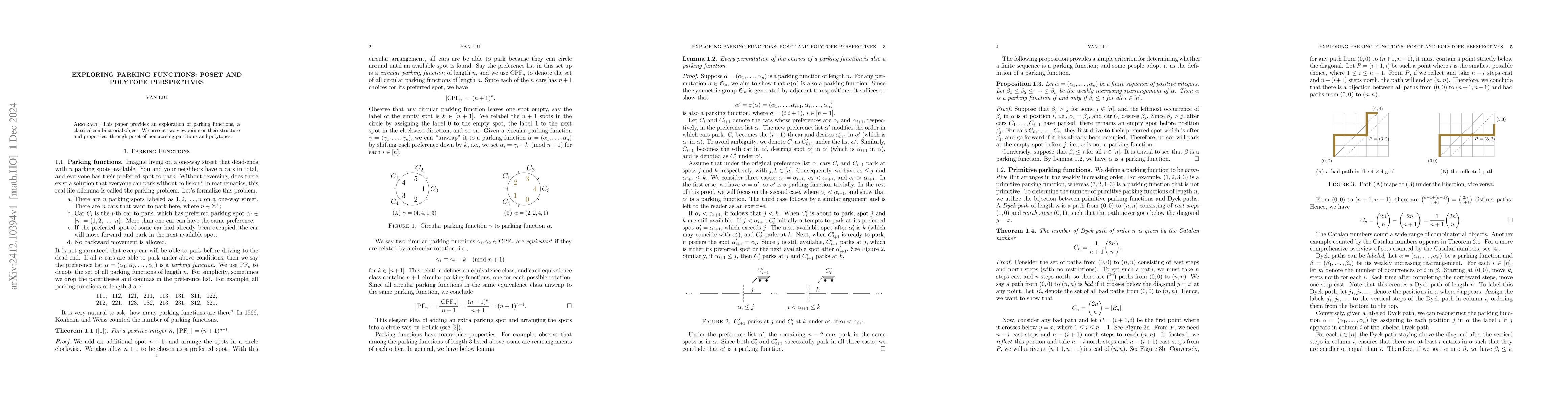 Thumbnail for Exploring Parking Functions: Poset and Polytope Perspectives