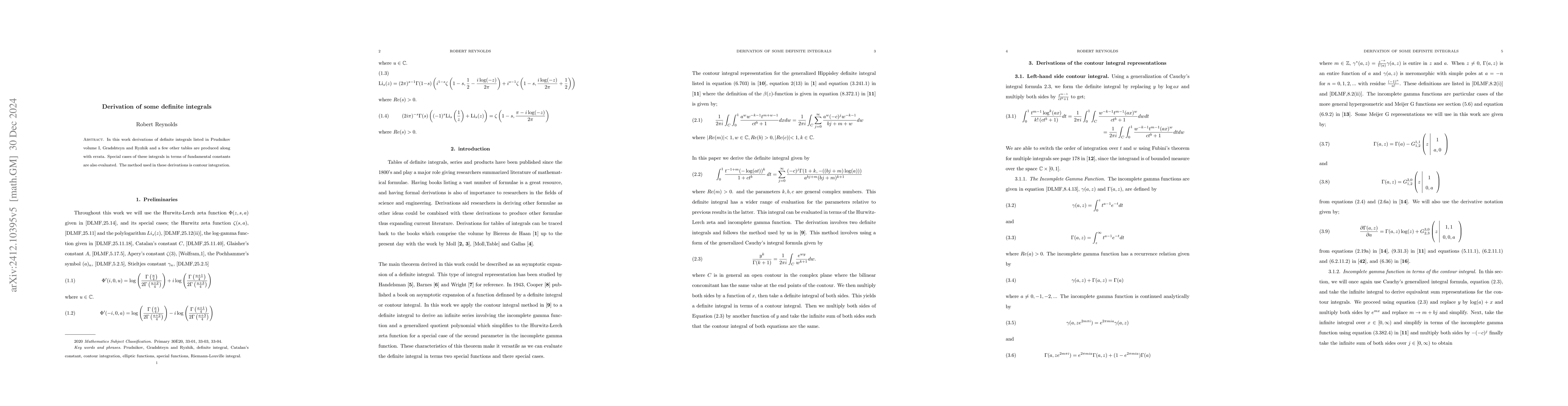 Thumbnail for Derivation of some definite integrals