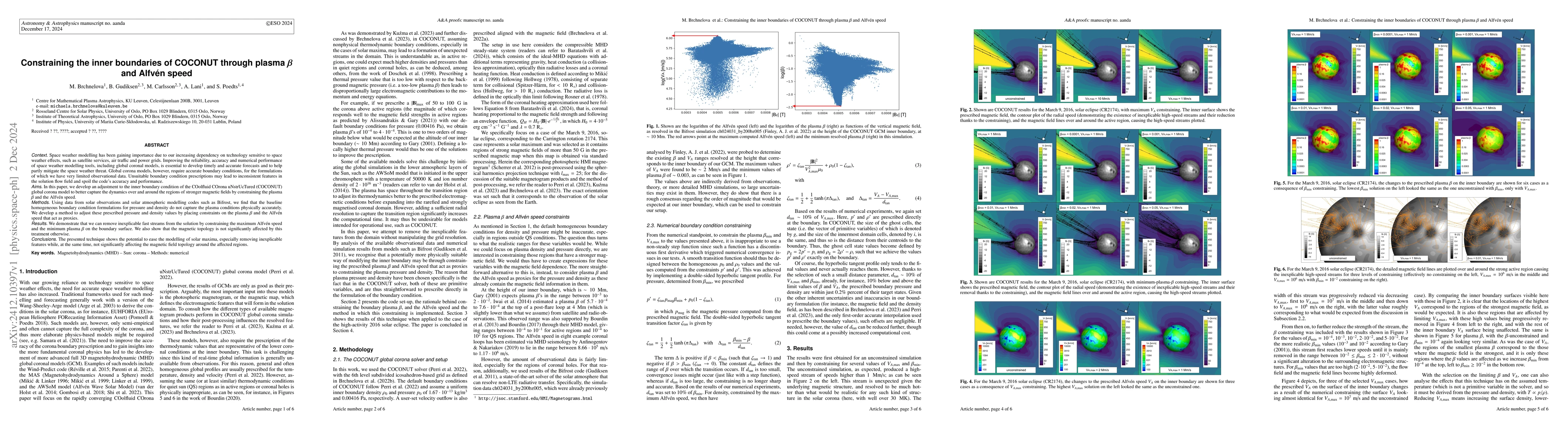 Thumbnail for Constraining the inner boundaries of COCONUT through plasma \b{eta} and
  Alfvén speed