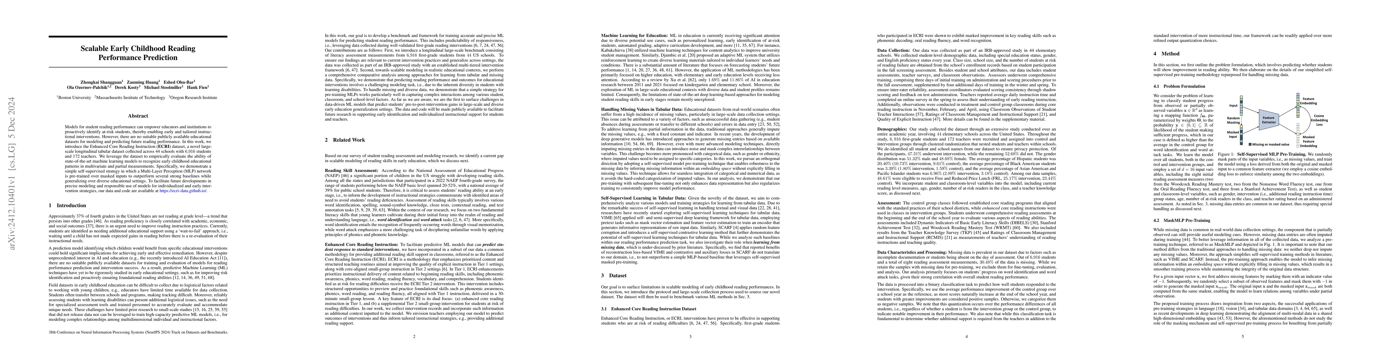 Thumbnail for Scalable Early Childhood Reading Performance Prediction