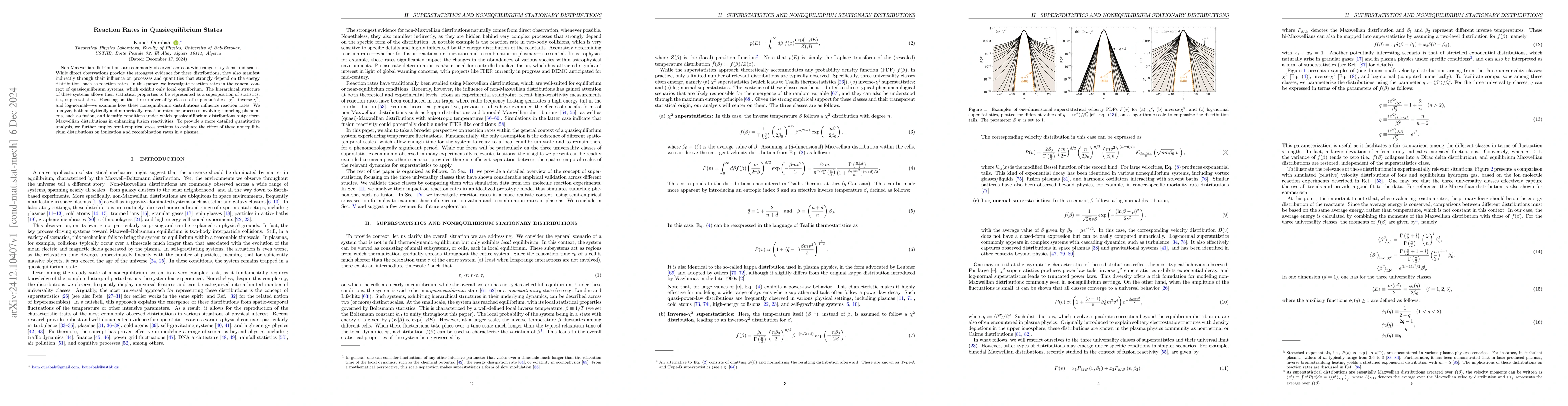 Thumbnail for Reaction Rates in Quasiequilibrium States