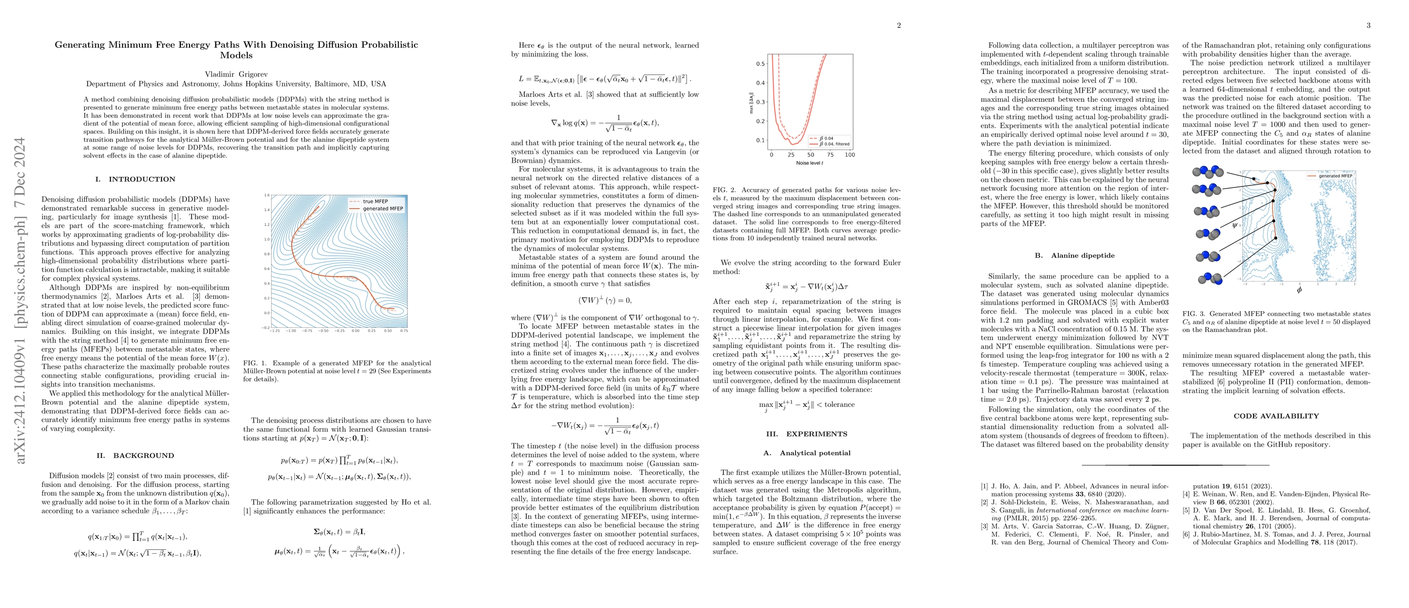 Thumbnail for Generating Minimum Free Energy Paths With Denoising Diffusion
  Probabilistic Models