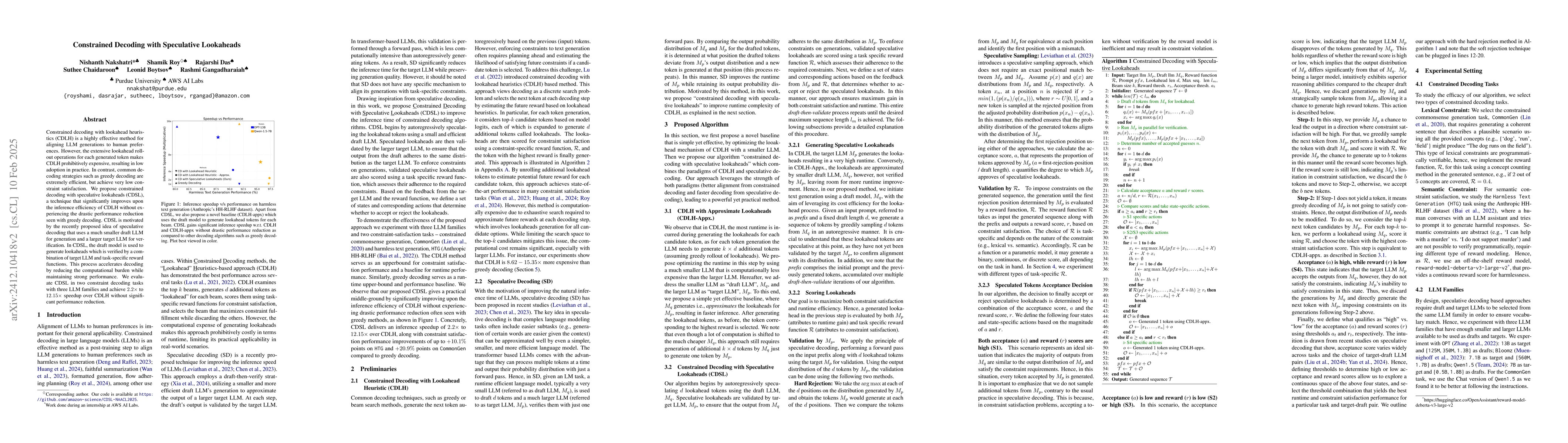 Thumbnail for Constrained Decoding with Speculative Lookaheads