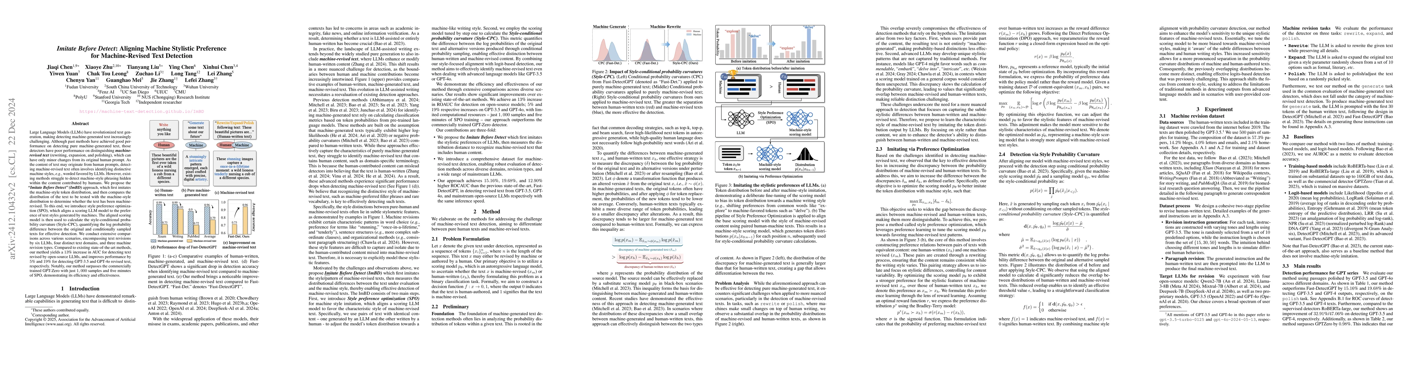 Thumbnail for Imitate Before Detect: Aligning Machine Stylistic Preference for
  Machine-Revised Text Detection