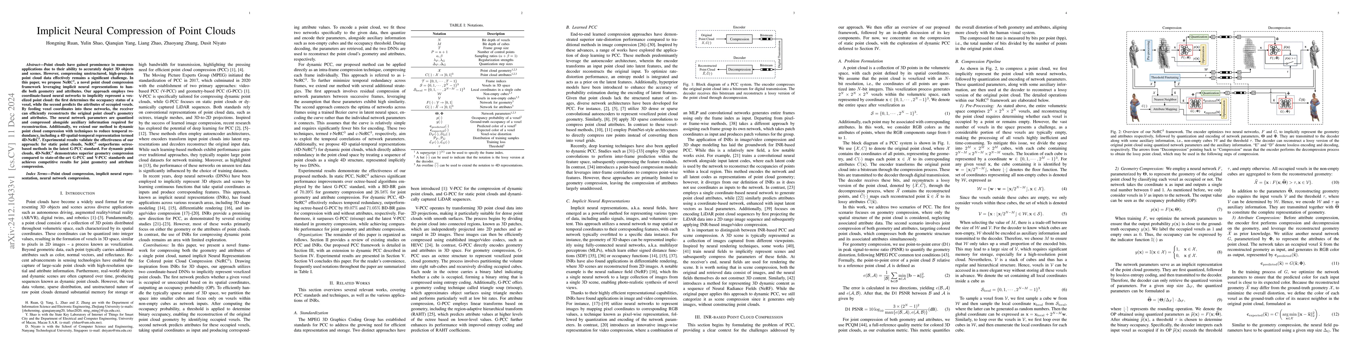Thumbnail for Implicit Neural Compression of Point Clouds