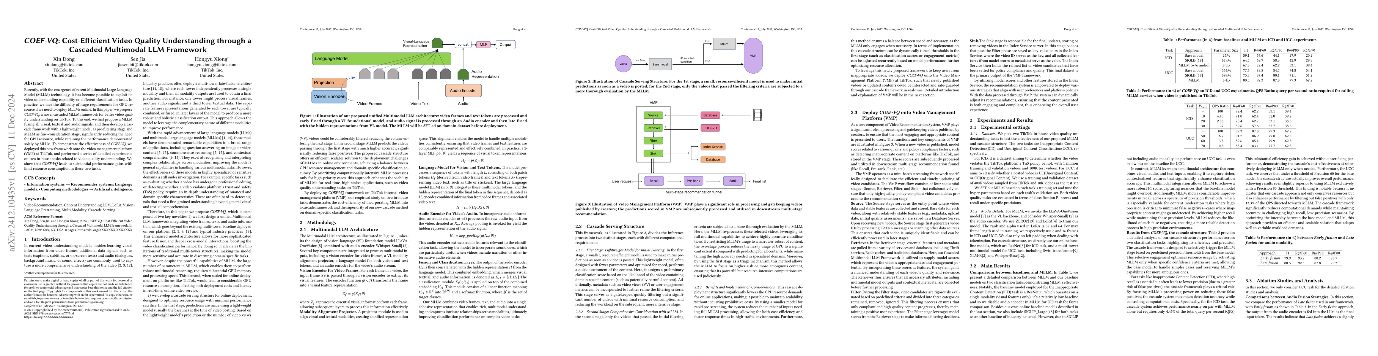 Thumbnail for COEF-VQ: Cost-Efficient Video Quality Understanding through a Cascaded
  Multimodal LLM Framework