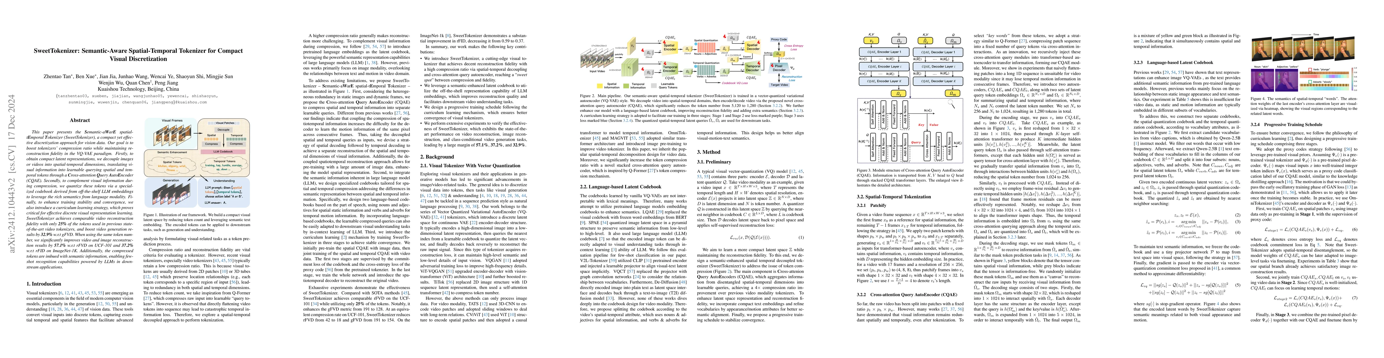 Thumbnail for SweetTokenizer: Semantic-Aware Spatial-Temporal Tokenizer for Compact
  Visual Discretization