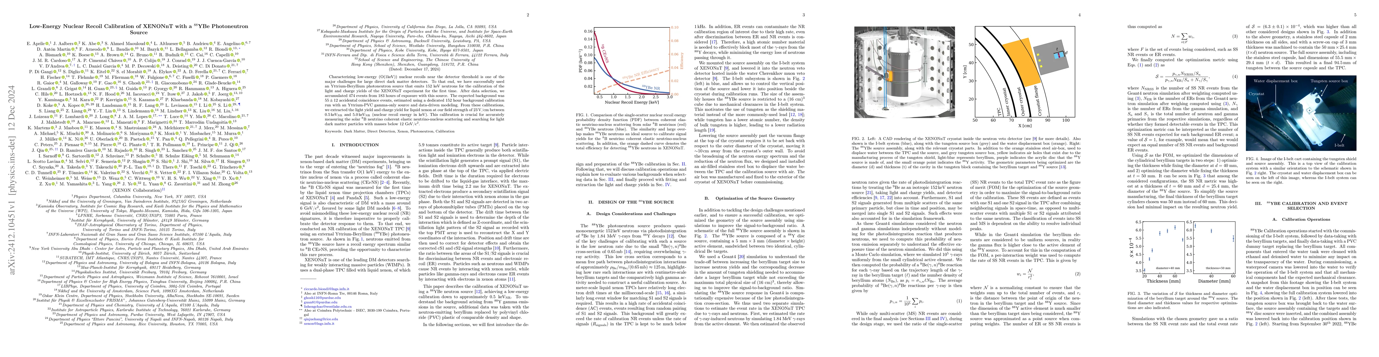 Thumbnail for Low-Energy Nuclear Recoil Calibration of XENONnT with a $^{88}$YBe
  Photoneutron Source