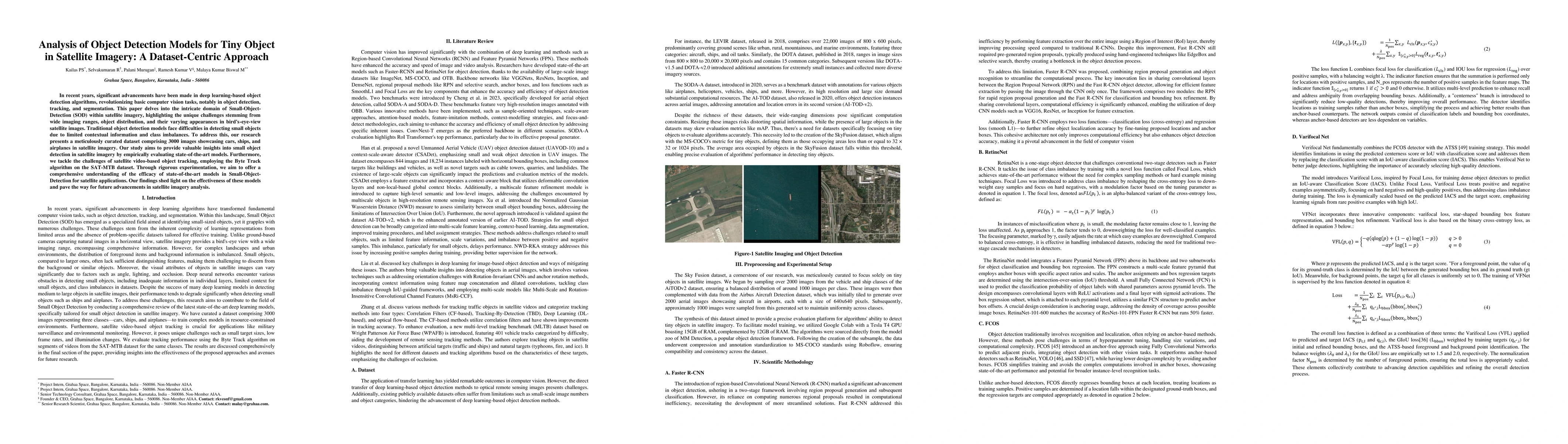 Thumbnail for Analysis of Object Detection Models for Tiny Object in Satellite
  Imagery: A Dataset-Centric Approach