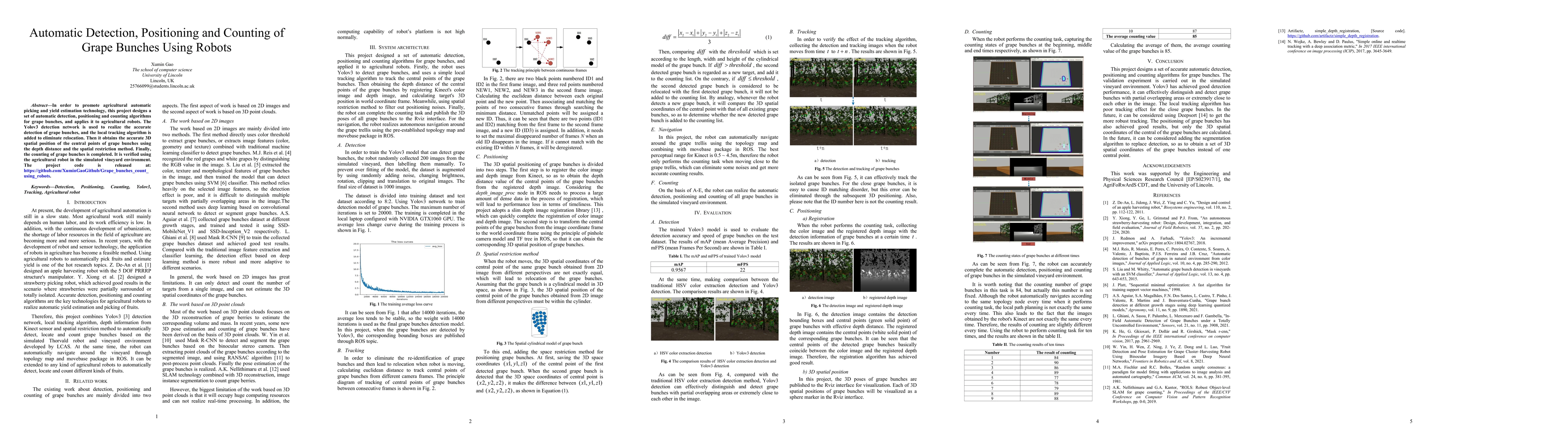 Thumbnail for Automatic Detection, Positioning and Counting of Grape Bunches Using
  Robots