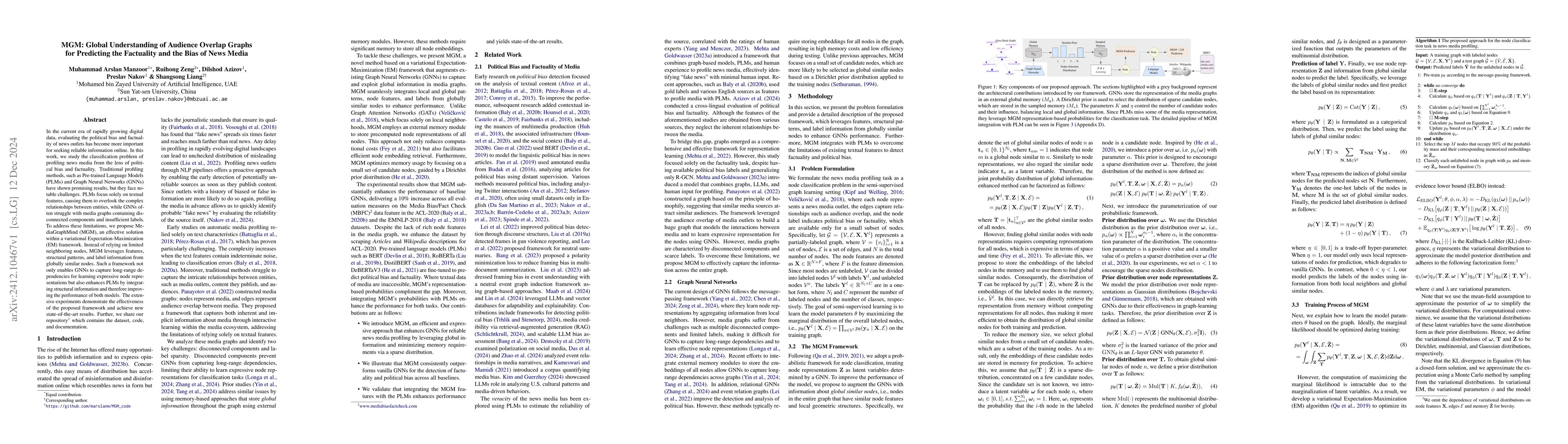 Thumbnail for MGM: Global Understanding of Audience Overlap Graphs for Predicting the
  Factuality and the Bias of News Media